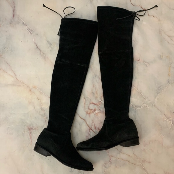 Stuart weitzman lowland over the knee OTK black suede boot size 5 - Picture 6 of 16
